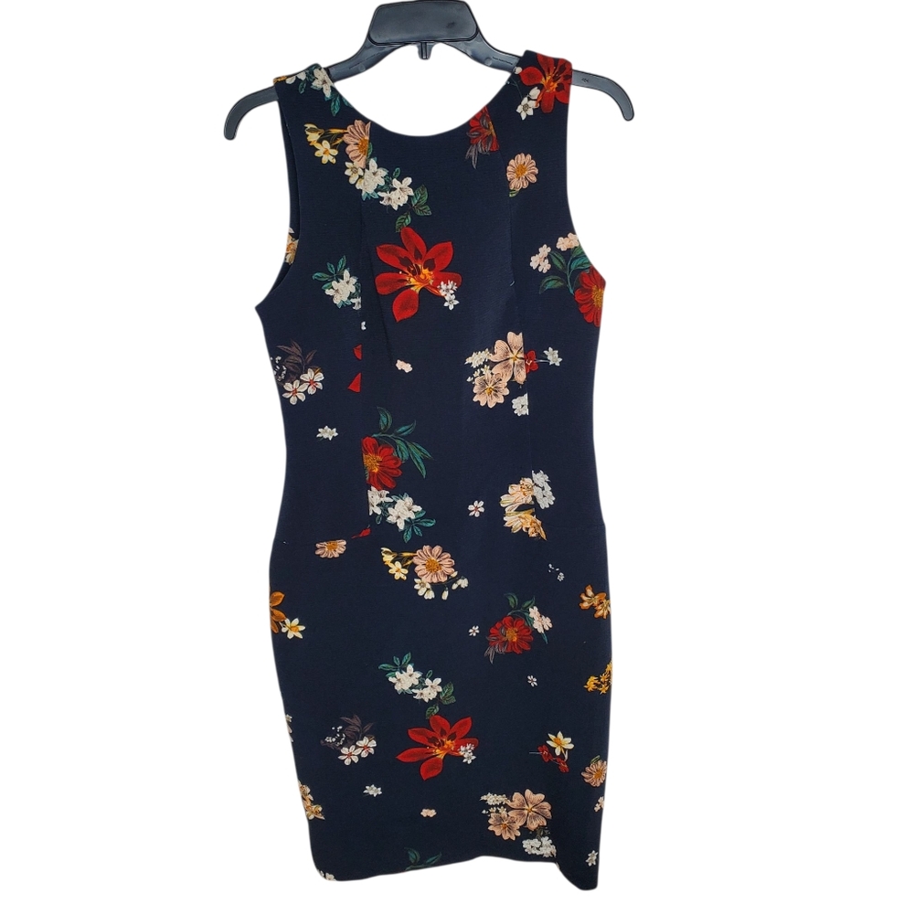 Zara Floral Midi Navy Blue Medium Dress Boho Feminine 191